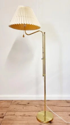 Clearance Pamono Scandinavian Mid-Century Modern Model G-132 Adjustable Floor Lamp in Brass from Bergboms
