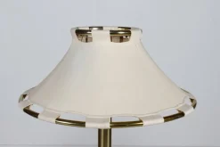 Hot Pamono Scandinavian Modern Anna Floor Lamp with Brass Stem with Canvas Shade by Anna Ehrner for Atelje Lyktan, Sweden, 1970s