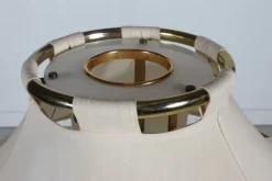 Hot Pamono Scandinavian Modern Anna Floor Lamp with Brass Stem with Canvas Shade by Anna Ehrner for Atelje Lyktan, Sweden, 1970s