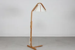 Sale Pamono Scandinavian Modern Beech Aneta Floor Lamp by Jan Wickelgren, Sweden, 1970s