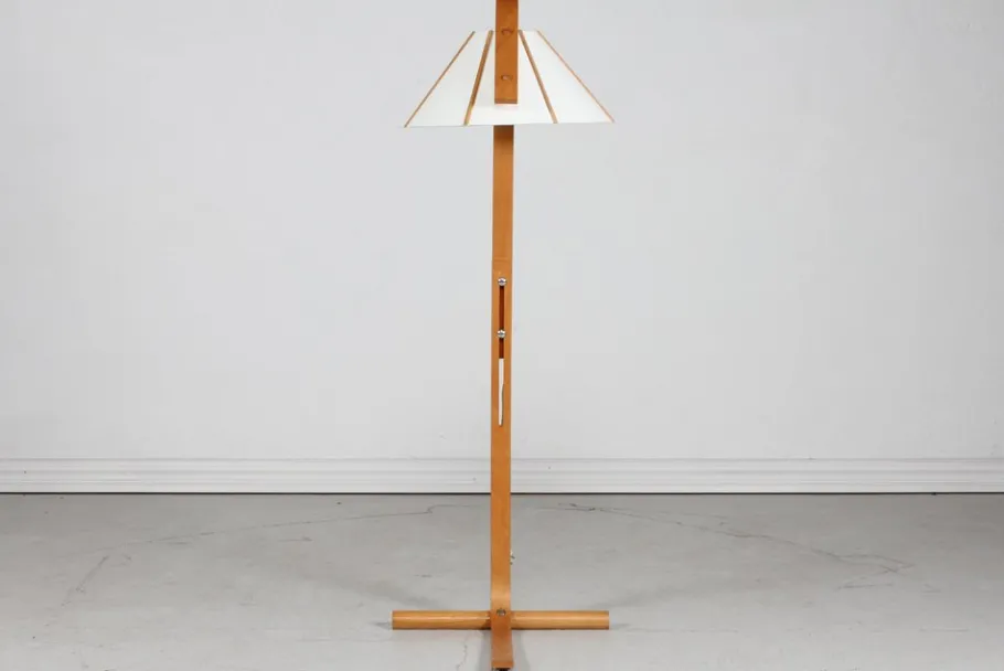 Sale Pamono Scandinavian Modern Beech Aneta Floor Lamp by Jan Wickelgren, Sweden, 1970s