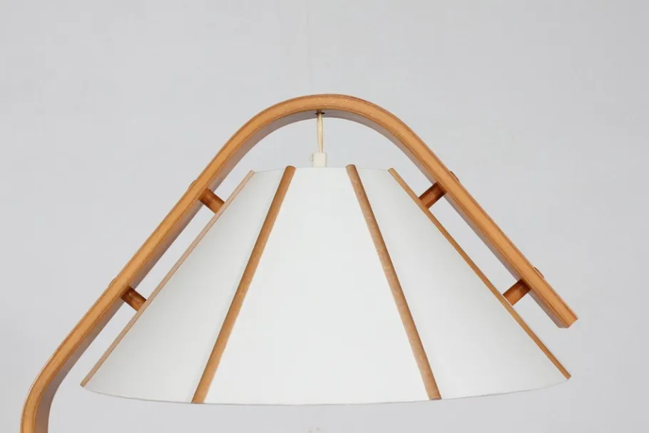 Sale Pamono Scandinavian Modern Beech Aneta Floor Lamp by Jan Wickelgren, Sweden, 1970s
