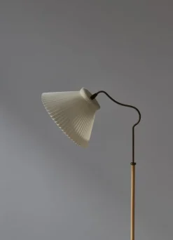 Sale Pamono Scandinavian Modern Brass Floor Lamp attributed to Bent Karlby for Lyfa, Denmark, 1940s