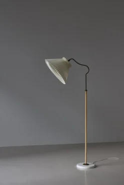 Sale Pamono Scandinavian Modern Brass Floor Lamp attributed to Bent Karlby for Lyfa, Denmark, 1940s