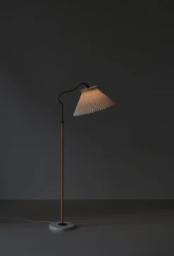 Sale Pamono Scandinavian Modern Brass Floor Lamp attributed to Bent Karlby for Lyfa, Denmark, 1940s