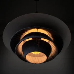 Online Pamono Scandinavian Pendant Lamp in Teak and Metal, 1950s