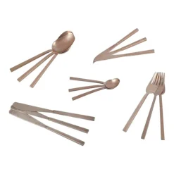 Sale Pamono Scanline Brass Flatware Dinner Set by Sigvard Bernadotte, Set of 15