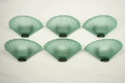 Best Pamono Sconces in Green Murano Glass from De Majo, Italy, 1980s, Set of 6