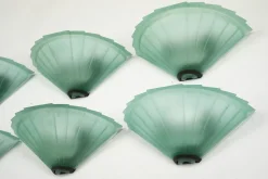 Best Pamono Sconces in Green Murano Glass from De Majo, Italy, 1980s, Set of 6