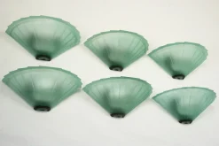 Best Pamono Sconces in Green Murano Glass from De Majo, Italy, 1980s, Set of 6