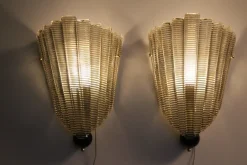 Sale Pamono Sconces in Smoked Textured Murano Glass, 1980s, Set of 2