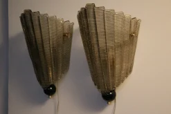 Sale Pamono Sconces in Smoked Textured Murano Glass, 1980s, Set of 2