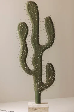 Clearance Pamono Sculptural Cactus Floor Lamp in Travertine and Fiberglass, 1970s