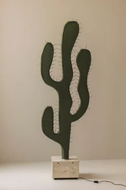 Clearance Pamono Sculptural Cactus Floor Lamp in Travertine and Fiberglass, 1970s