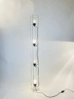 Sale Pamono Sculptural Floor Lamp in Wicker & Rattan