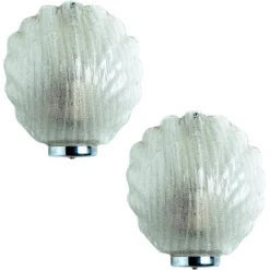 Sale Pamono Shell Shaped Glass Wall Lights, Limburg, Germany, 1970s, Set of 2