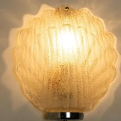 Sale Pamono Shell Shaped Glass Wall Lights, Limburg, Germany, 1970s, Set of 2