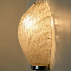 Sale Pamono Shell Shaped Glass Wall Lights, Limburg, Germany, 1970s, Set of 2
