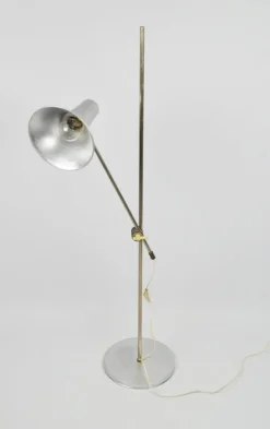 New Pamono Silver Floor Lamp, 1970s