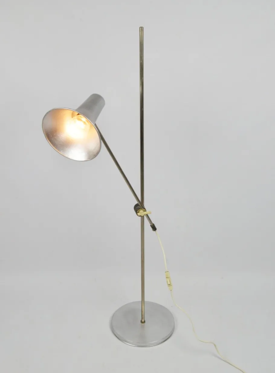 New Pamono Silver Floor Lamp, 1970s