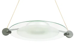 Best Pamono Silver Metal & Sandblasted Glass Cyclos Pendant Lamp by Michele De Lucchi for Artemide, 1985