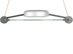 Best Pamono Silver Metal & Sandblasted Glass Cyclos Pendant Lamp by Michele De Lucchi for Artemide, 1985