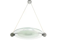 Best Pamono Silver Metal & Sandblasted Glass Cyclos Pendant Lamp by Michele De Lucchi for Artemide, 1985