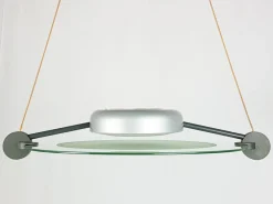 Best Pamono Silver Metal & Sandblasted Glass Cyclos Pendant Lamp by Michele De Lucchi for Artemide, 1985