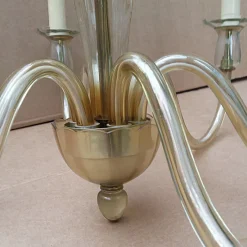 Sale Pamono Six-Arm Murano Glass Chandelier, 1960s