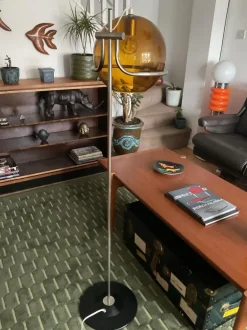 Online Pamono Smoked Glass Floor Lamp by Házi Tibor, Hungary, 1973