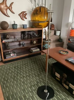 Online Pamono Smoked Glass Floor Lamp by Házi Tibor, Hungary, 1973