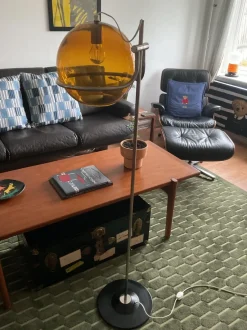 Online Pamono Smoked Glass Floor Lamp by Házi Tibor, Hungary, 1973