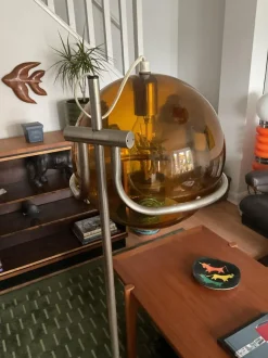 Online Pamono Smoked Glass Floor Lamp by Házi Tibor, Hungary, 1973