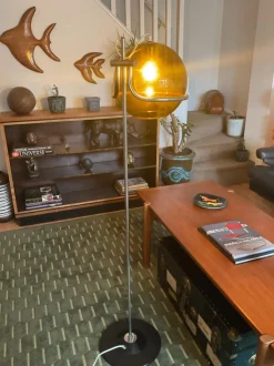 Online Pamono Smoked Glass Floor Lamp by Házi Tibor, Hungary, 1973