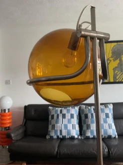 Online Pamono Smoked Glass Floor Lamp by Házi Tibor, Hungary, 1973