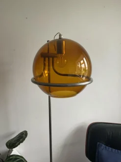 Online Pamono Smoked Glass Floor Lamp by Házi Tibor, Hungary, 1973