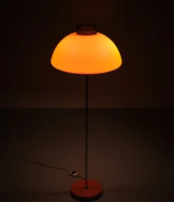 Pamono Space Ace Orange Shade Floor Lamp, Italy, 1970s