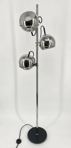 Hot Pamono Space Age 3-Ball Floor Lamp in Chrome, Germany, 1970s