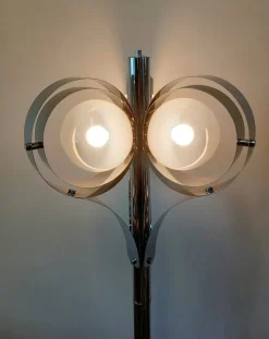 New Pamono Space Age Floor Lamp with Three Lights in Chromed Metal, 1970s
