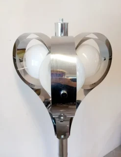 New Pamono Space Age Floor Lamp with Three Lights in Chromed Metal, 1970s