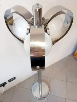 New Pamono Space Age Floor Lamp with Three Lights in Chromed Metal, 1970s
