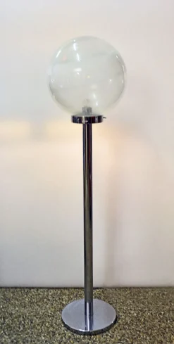 Pamono Space Age Italian Metal and Murano Glass Floor Lamp from Mazzega, 1970s