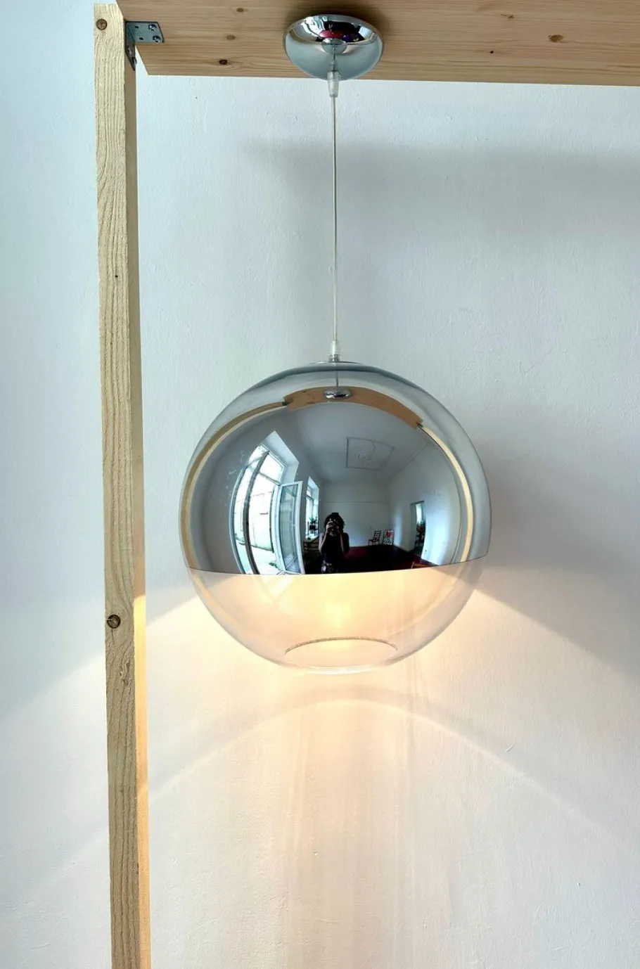Best Pamono Space Age Pendant Lamp in Half-Mirrored Acrylic, 1970s
