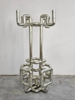 Clearance Pamono Space Age Sculptural Rombo Floor Lamp attributed to Gaetano Missaglia, 1960s