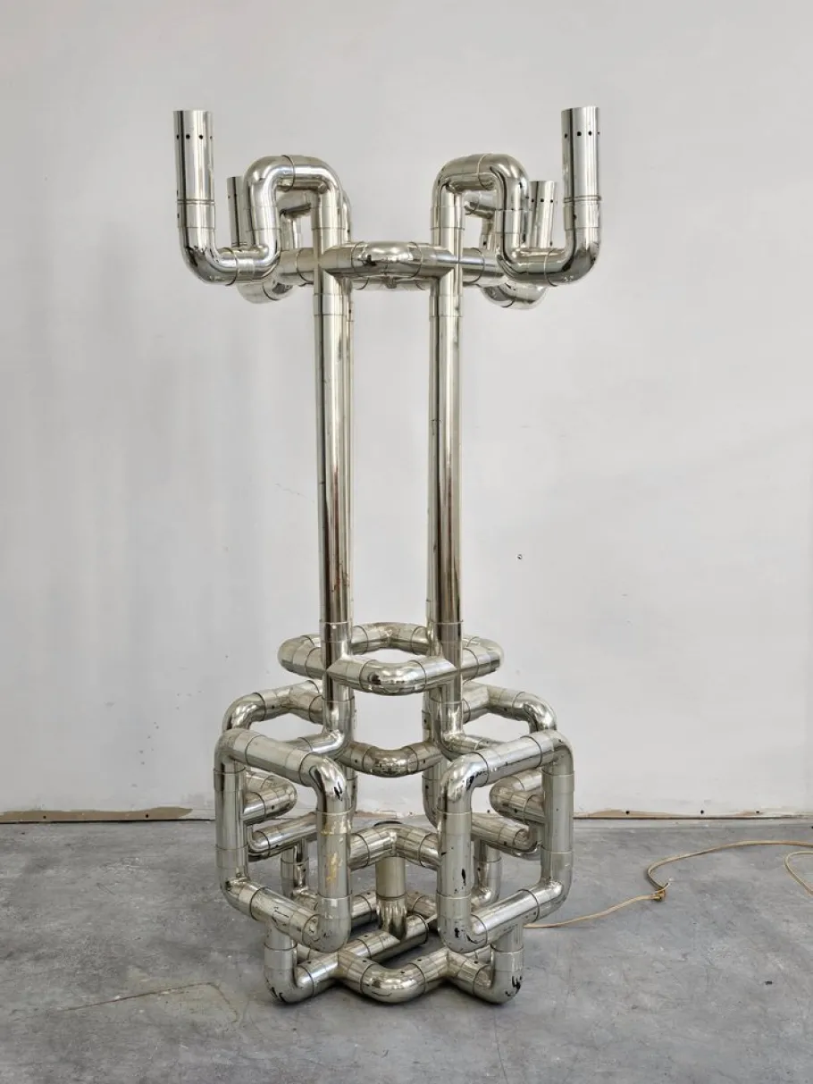 Clearance Pamono Space Age Sculptural Rombo Floor Lamp attributed to Gaetano Missaglia, 1960s