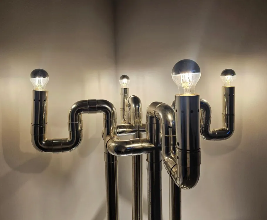 Clearance Pamono Space Age Sculptural Rombo Floor Lamp attributed to Gaetano Missaglia, 1960s