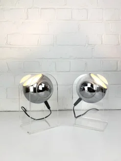 Best Pamono Space Age Table Lamps in Acrylic Glass by Gino Sarfatti for Arteluce, Set of 2