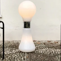 Clearance Pamono Space Age White Murano Glass Birillo Floor Lamp by Carlo Nason for Mazzega, 1964