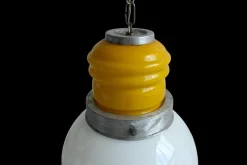 Hot Pamono Space Age Yellow and White Murano Glass Bulb, Italy, 1960s