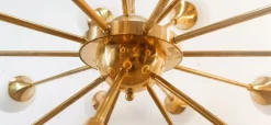 Best Pamono Sputnik Chandelier in Brass with Spherical Glass Shades